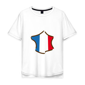 Мужская футболка хлопок Oversize с принтом Сборная Франции в Екатеринбурге, 100% хлопок | свободный крой, круглый ворот, “спинка” длиннее передней части | 