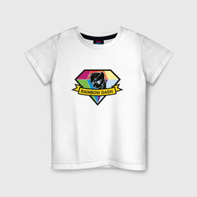 Детская футболка хлопок с принтом Rainbow Dash в Екатеринбурге, 100% хлопок | круглый вырез горловины, полуприлегающий силуэт, длина до линии бедер | my little pony | rainbow dash | красивая картинка с rainbow dash.радуга | пони