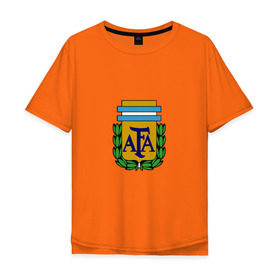 Мужская футболка хлопок Oversize с принтом Сборная Аргентины в Екатеринбурге, 100% хлопок | свободный крой, круглый ворот, “спинка” длиннее передней части | argentina | аргентина | сборная аргентина | футбол