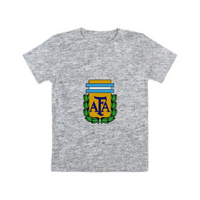 Детская футболка хлопок с принтом Сборная Аргентины в Екатеринбурге, 100% хлопок | круглый вырез горловины, полуприлегающий силуэт, длина до линии бедер | Тематика изображения на принте: argentina | аргентина | сборная аргентина | футбол