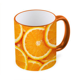 Кружка 3D с принтом Апельсин в Екатеринбурге, керамика | ёмкость 330 мл | апельсин | еда | лимон | фрукт