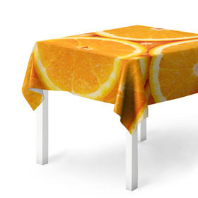 Скатерть 3D с принтом Апельсин в Екатеринбурге, 100% полиэстер (ткань не мнется и не растягивается) | Размер: 150*150 см | апельсин | еда | лимон | фрукт