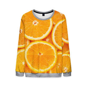 Мужской свитшот 3D с принтом Апельсин в Екатеринбурге, 100% полиэстер с мягким внутренним слоем | круглый вырез горловины, мягкая резинка на манжетах и поясе, свободная посадка по фигуре | апельсин | еда | лимон | фрукт