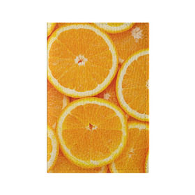 Обложка для паспорта матовая кожа с принтом Апельсин в Екатеринбурге, натуральная матовая кожа | размер 19,3 х 13,7 см; прозрачные пластиковые крепления | апельсин | еда | лимон | фрукт