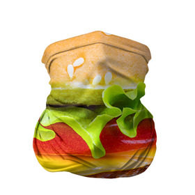Бандана-труба 3D с принтом Гамбургер в Екатеринбурге, 100% полиэстер, ткань с особыми свойствами — Activecool | плотность 150‒180 г/м2; хорошо тянется, но сохраняет форму | бутерброд | гамбургер | еда | фастфуд | чизбургер