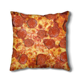 Подушка 3D с принтом Пицца в Екатеринбурге, наволочка – 100% полиэстер, наполнитель – холлофайбер (легкий наполнитель, не вызывает аллергию). | состоит из подушки и наволочки. Наволочка на молнии, легко снимается для стирки | pizza | еда | пицца | фастфуд