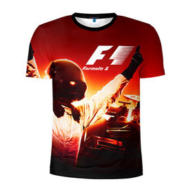 Мужская футболка 3D спортивная с принтом Формула 1 в Екатеринбурге, 100% полиэстер с улучшенными характеристиками | приталенный силуэт, круглая горловина, широкие плечи, сужается к линии бедра | Тематика изображения на принте: формула 1