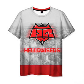 Мужская футболка 3D с принтом Hellraisers в Екатеринбурге, 100% полиэфир | прямой крой, круглый вырез горловины, длина до линии бедер | cs | csgo | cybersportteam | hell | hellraisers | ксго | хэлрайзис