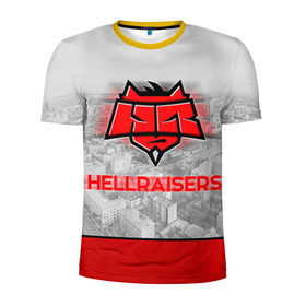 Мужская футболка 3D спортивная с принтом Hellraisers в Екатеринбурге, 100% полиэстер с улучшенными характеристиками | приталенный силуэт, круглая горловина, широкие плечи, сужается к линии бедра | Тематика изображения на принте: cs | csgo | cybersportteam | hell | hellraisers | ксго | хэлрайзис