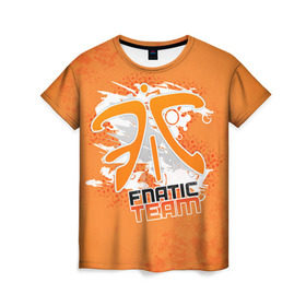 Женская футболка 3D с принтом Fnatic team в Екатеринбурге, 100% полиэфир ( синтетическое хлопкоподобное полотно) | прямой крой, круглый вырез горловины, длина до линии бедер | 