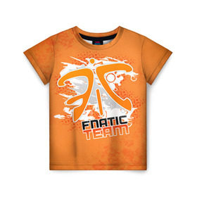 Детская футболка 3D с принтом Fnatic team в Екатеринбурге, 100% гипоаллергенный полиэфир | прямой крой, круглый вырез горловины, длина до линии бедер, чуть спущенное плечо, ткань немного тянется | Тематика изображения на принте: 