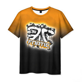 Мужская футболка 3D с принтом Fnatic team в Екатеринбурге, 100% полиэфир | прямой крой, круглый вырез горловины, длина до линии бедер | fnatic