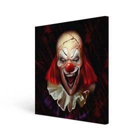 Холст квадратный с принтом Зомби клоун в Екатеринбурге, 100% ПВХ |  | halloween | злодей | злой | клоун | монстр | хэлоуин