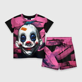 Детский костюм с шортами 3D с принтом Клоун в Екатеринбурге,  |  | halloween | злодей | злой | клоун | монстр | хэлоуин