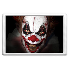 Магнит 45*70 с принтом Зомби клоун в Екатеринбурге, Пластик | Размер: 78*52 мм; Размер печати: 70*45 | halloween | злодей | злой | клоун | монстр | хэлоуин