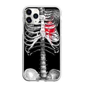 Чехол для iPhone 11 Pro матовый с принтом Скелет с сердцем в Екатеринбурге, Силикон |  | halloween | skeleton | кровь | скелет | хэллоуин