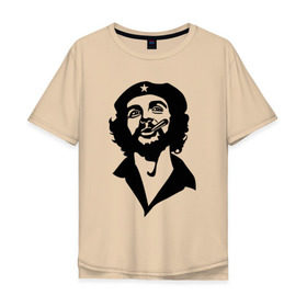 Мужская футболка хлопок Oversize с принтом Че Гевара в Екатеринбурге, 100% хлопок | свободный крой, круглый ворот, “спинка” длиннее передней части | che | cuba | гевара | куба | латиноамериканский революционер | че | чегевара