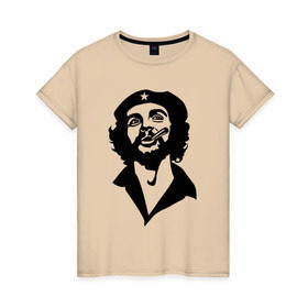 Женская футболка хлопок с принтом Че Гевара в Екатеринбурге, 100% хлопок | прямой крой, круглый вырез горловины, длина до линии бедер, слегка спущенное плечо | che | cuba | гевара | куба | латиноамериканский революционер | че | чегевара