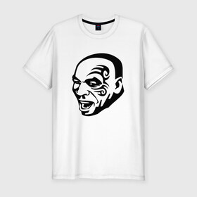 Мужская футболка премиум с принтом Майк Тайсон в Екатеринбурге, 92% хлопок, 8% лайкра | приталенный силуэт, круглый вырез ворота, длина до линии бедра, короткий рукав | 