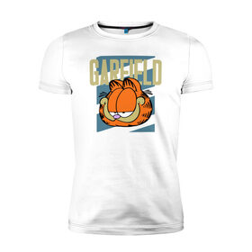 Мужская футболка премиум с принтом Garfield Radical в Екатеринбурге, 92% хлопок, 8% лайкра | приталенный силуэт, круглый вырез ворота, длина до линии бедра, короткий рукав | garfield radical гарфилд кот