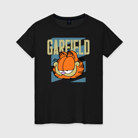 Женская футболка хлопок с принтом Garfield Radical в Екатеринбурге, 100% хлопок | прямой крой, круглый вырез горловины, длина до линии бедер, слегка спущенное плечо | garfield radical гарфилд кот