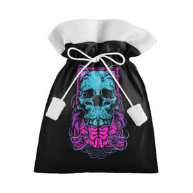 Подарочный 3D мешок с принтом Кислотный череп в Екатеринбурге, 100% полиэстер | Размер: 29*39 см | skull | skulls | череп | черепа