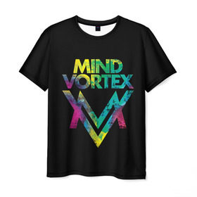 Мужская футболка 3D с принтом MIND VORTEX в Екатеринбурге, 100% полиэфир | прямой крой, круглый вырез горловины, длина до линии бедер | and | dnb | drumm | mind | pirate | station | vortex | бэйс | вортекс | драм | майнд | пиратская | станция