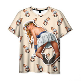 Мужская футболка 3D с принтом Девушка в Екатеринбурге, 100% полиэфир | прямой крой, круглый вырез горловины, длина до линии бедер | голые | девушки | прикол