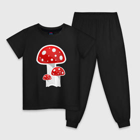 Детская пижама хлопок с принтом Грибы в Екатеринбурге, 100% хлопок |  брюки и футболка прямого кроя, без карманов, на брюках мягкая резинка на поясе и по низу штанин
 | mushrooms | грибы