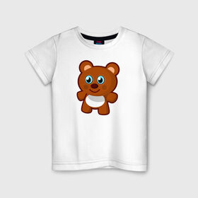 Детская футболка хлопок с принтом Мишка в Екатеринбурге, 100% хлопок | круглый вырез горловины, полуприлегающий силуэт, длина до линии бедер | медведь | милый мишкамилый | рисунок