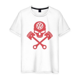 Мужская футболка хлопок с принтом Volkswagen в Екатеринбурге, 100% хлопок | прямой крой, круглый вырез горловины, длина до линии бедер, слегка спущенное плечо. | vw volkswagen фольксваген