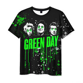 Мужская футболка 3D с принтом Green Day в Екатеринбурге, 100% полиэфир | прямой крой, круглый вырез горловины, длина до линии бедер | green day | rock | грин дей | рок
