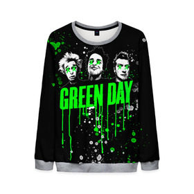 Мужской свитшот 3D с принтом Green Day в Екатеринбурге, 100% полиэстер с мягким внутренним слоем | круглый вырез горловины, мягкая резинка на манжетах и поясе, свободная посадка по фигуре | green day | rock | грин дей | рок