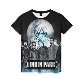Женская футболка 3D с принтом Linkin Park в Екатеринбурге, 100% полиэфир ( синтетическое хлопкоподобное полотно) | прямой крой, круглый вырез горловины, длина до линии бедер | linkin park | rock | линкин парк | рок