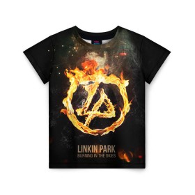 Детская футболка 3D с принтом Linkin Park в Екатеринбурге, 100% гипоаллергенный полиэфир | прямой крой, круглый вырез горловины, длина до линии бедер, чуть спущенное плечо, ткань немного тянется | linkin park | rock | линкин парк | рок
