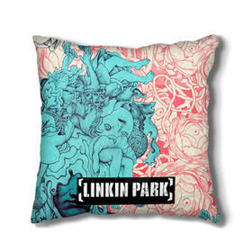 Подушка 3D с принтом Linkin Park в Екатеринбурге, наволочка – 100% полиэстер, наполнитель – холлофайбер (легкий наполнитель, не вызывает аллергию). | состоит из подушки и наволочки. Наволочка на молнии, легко снимается для стирки | Тематика изображения на принте: linkin park | rock | линкин парк | рок