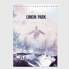 Скетчбук с принтом Linkin Park в Екатеринбурге, 100% бумага
 | 48 листов, плотность листов — 100 г/м2, плотность картонной обложки — 250 г/м2. Листы скреплены сверху удобной пружинной спиралью | linkin park | rock | линкин парк | рок