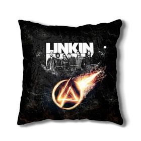 Подушка 3D с принтом Linkin Park в Екатеринбурге, наволочка – 100% полиэстер, наполнитель – холлофайбер (легкий наполнитель, не вызывает аллергию). | состоит из подушки и наволочки. Наволочка на молнии, легко снимается для стирки | linkin park | rock | линкин парк | рок