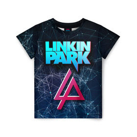 Детская футболка 3D с принтом Linkin Park в Екатеринбурге, 100% гипоаллергенный полиэфир | прямой крой, круглый вырез горловины, длина до линии бедер, чуть спущенное плечо, ткань немного тянется | linkin park | rock | линкин парк | рок