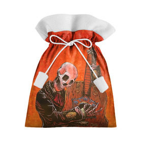 Подарочный 3D мешок с принтом Скелет с гитарой в Екатеринбурге, 100% полиэстер | Размер: 29*39 см | гитара | скелет