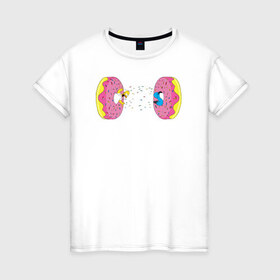Женская футболка хлопок с принтом Donut Portal в Екатеринбурге, 100% хлопок | прямой крой, круглый вырез горловины, длина до линии бедер, слегка спущенное плечо | 