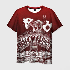 Мужская футболка 3D с принтом System of a Down в Екатеринбурге, 100% полиэфир | прямой крой, круглый вырез горловины, длина до линии бедер | hard rock | metal | rock | serj | system of a down | tankian | метал | рок | систем | танкян | хардрок
