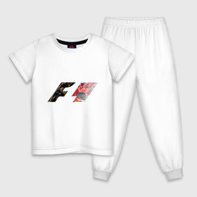 Детская пижама хлопок с принтом Formula 1 в Екатеринбурге, 100% хлопок |  брюки и футболка прямого кроя, без карманов, на брюках мягкая резинка на поясе и по низу штанин
 | Тематика изображения на принте: 1 | f | f1 | formula | один | формула