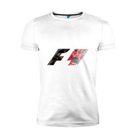 Мужская футболка премиум с принтом Formula 1 в Екатеринбурге, 92% хлопок, 8% лайкра | приталенный силуэт, круглый вырез ворота, длина до линии бедра, короткий рукав | 1 | f | f1 | formula | один | формула
