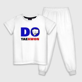 Детская пижама хлопок с принтом Do taekwon-do в Екатеринбурге, 100% хлопок |  брюки и футболка прямого кроя, без карманов, на брюках мягкая резинка на поясе и по низу штанин
 | тхэквондо