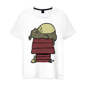 Мужская футболка хлопок с принтом My Neighbor Peanut в Екатеринбурге, 100% хлопок | прямой крой, круглый вырез горловины, длина до линии бедер, слегка спущенное плечо. | 