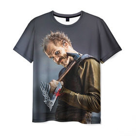 Мужская футболка 3D с принтом Флоки в Екатеринбурге, 100% полиэфир | прямой крой, круглый вырез горловины, длина до линии бедер | vikings | вальхалла | викинги | рагнар лодброк | сериалы | флоки