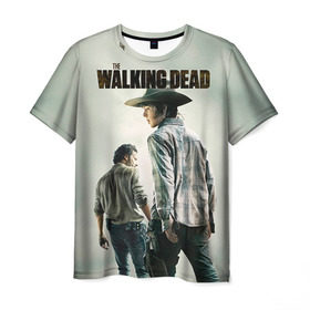 Мужская футболка 3D с принтом The Walking Dead в Екатеринбурге, 100% полиэфир | прямой крой, круглый вырез горловины, длина до линии бедер | зомби
