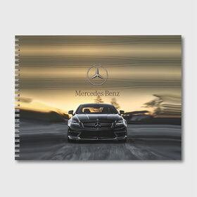 Альбом для рисования с принтом Mercedes в Екатеринбурге, 100% бумага
 | матовая бумага, плотность 200 мг. | Тематика изображения на принте: amg | benz | mercedes | бенс | бенц | мерседес