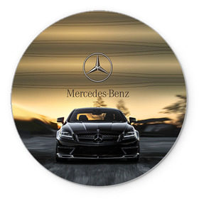 Коврик круглый с принтом Mercedes в Екатеринбурге, резина и полиэстер | круглая форма, изображение наносится на всю лицевую часть | Тематика изображения на принте: amg | benz | mercedes | бенс | бенц | мерседес
